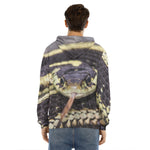 Garter Snake Print Men's Velvet Pullover Hoodie
