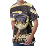 Garter Snake Print Men's Velvet T-Shirt