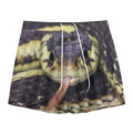 Garter Snake Print Mesh Shorts