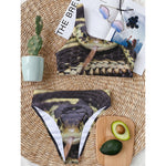 Garter Snake Print One Shoulder Bikini Top