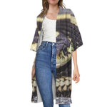 Garter Snake Print Open Front Beach Cover Up