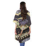 Garter Snake Print Open Front Beach Cover Up