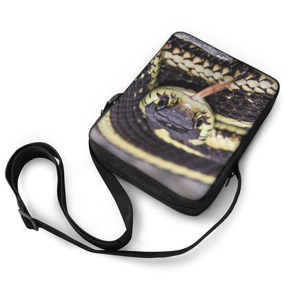 Garter Snake Print Rectangular Crossbody Bag