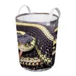 Garter Snake Print Round Laundry Basket