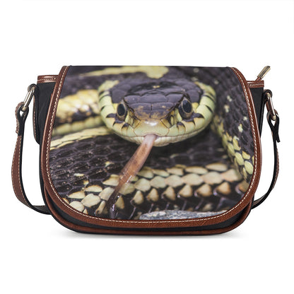 Garter Snake Print Saddle Bag