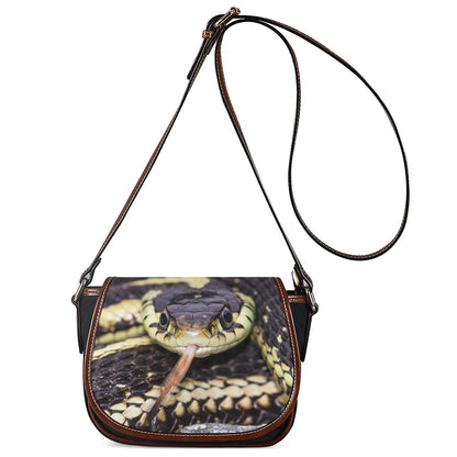 Garter Snake Print Saddle Bag