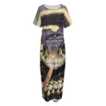 Garter Snake Print Short Sleeve Long Nightdress