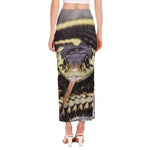 Garter Snake Print Side Slit Maxi Skirt