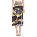 Garter Snake Print Side Slit Midi Skirt