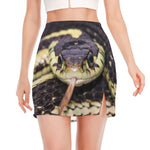 Garter Snake Print Side Slit Mini Skirt