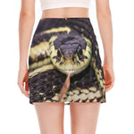 Garter Snake Print Side Slit Mini Skirt