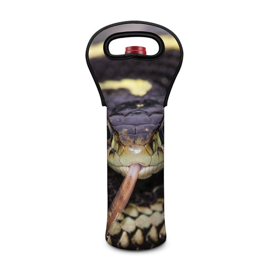 Garter Snake Print Single Neoprene Wine Tote
