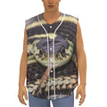 Garter Snake Print Sleeveless Baseball Jersey