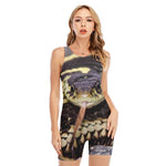 Garter Snake Print Sleeveless One Piece Swimsuit