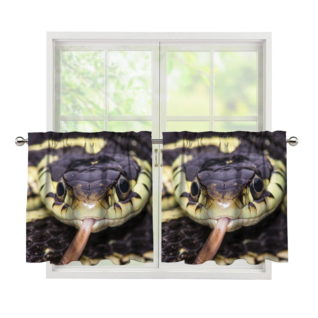 Garter Snake Print Tier Curtains