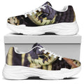 Garter Snake Print White Chunky Shoes