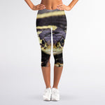 Garter Snake Print Women's Capri Leggings