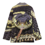 Garter Snake Print Women's Cotton Blazer