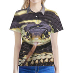 Garter Snake Print Women's Polo Shirt
