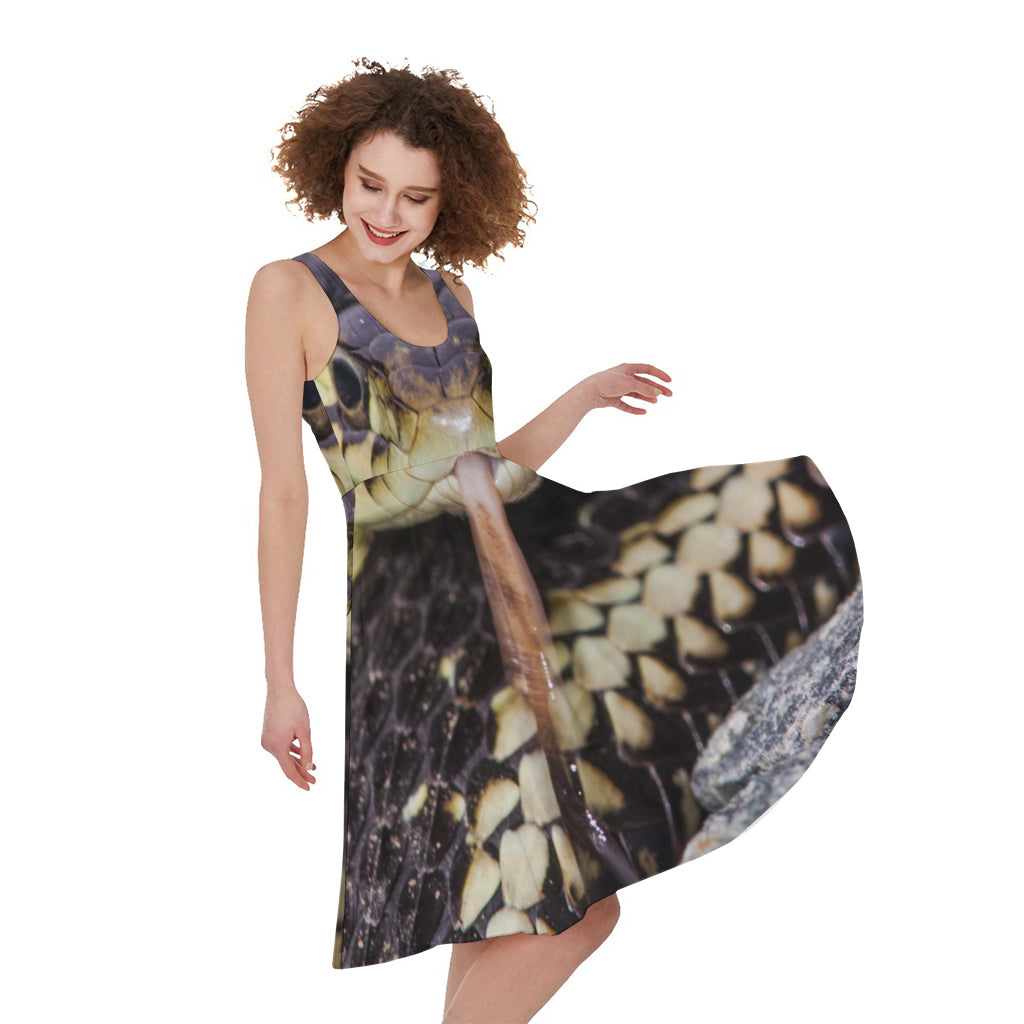 Garter Snake Print Women's Sleeveless Dress