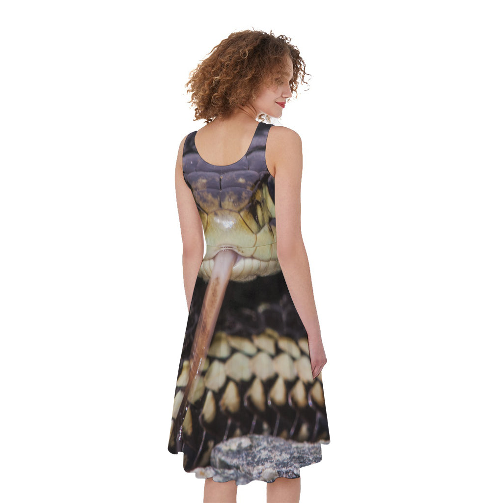 Garter Snake Print Women's Sleeveless Dress