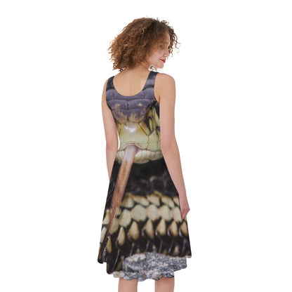 Garter Snake Print Women's Sleeveless Dress