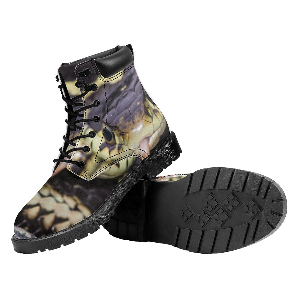 Garter Snake Print Work Boots