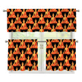 Gautama Buddha Pattern Print 3 Piece Kitchen Curtains