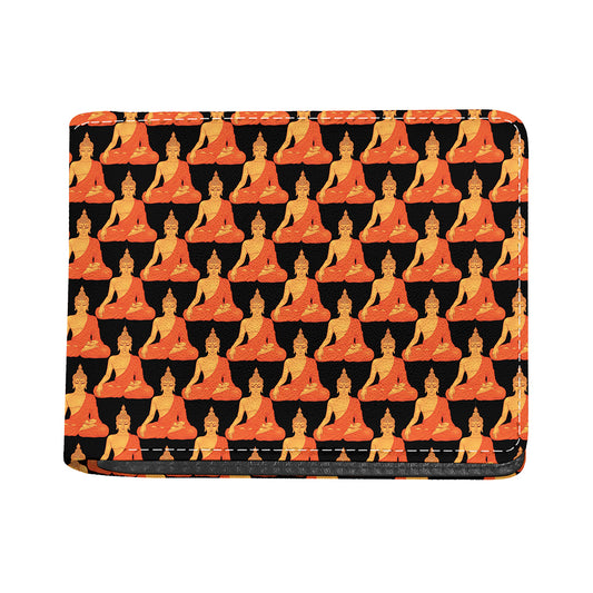 Gautama Buddha Pattern Print Bifold Wallet