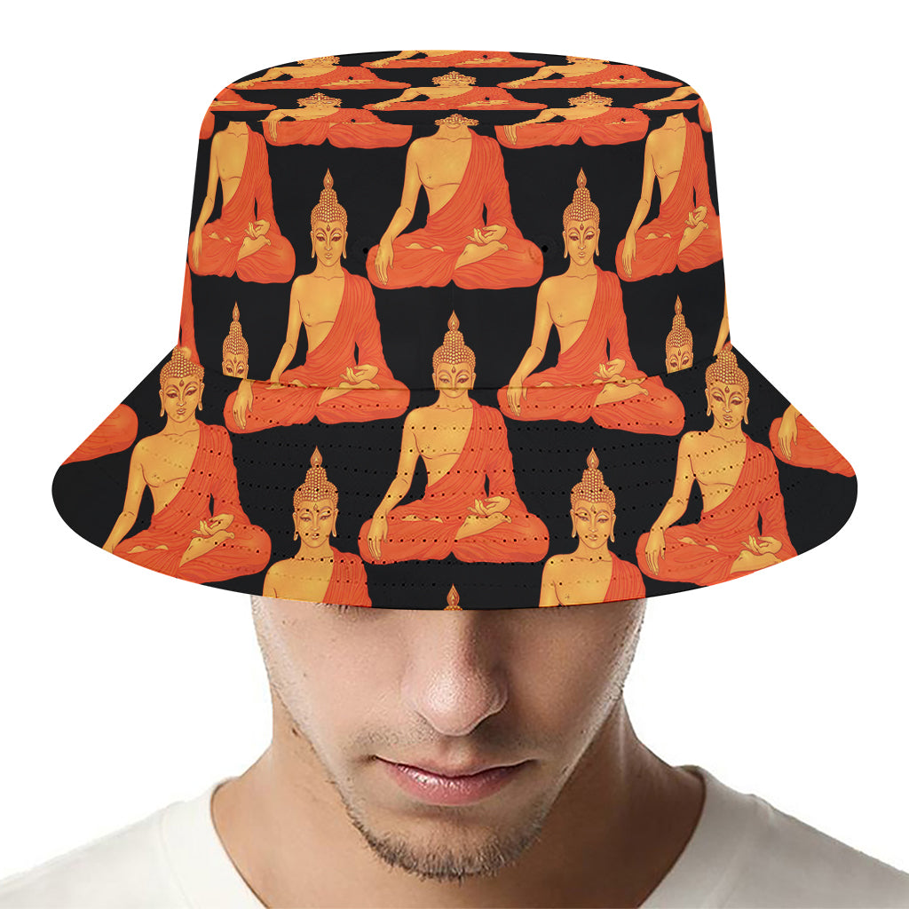 Gautama Buddha Pattern Print Bucket Hat