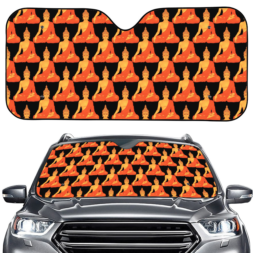 Gautama Buddha Pattern Print Car Windshield Sun Shade