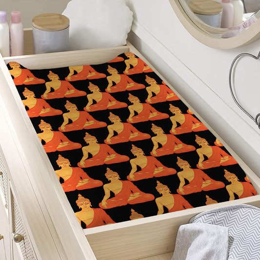 Gautama Buddha Pattern Print Changing Pad Cover