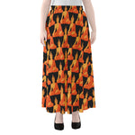 Gautama Buddha Pattern Print Chiffon Maxi Skirt