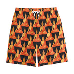 Gautama Buddha Pattern Print Cotton Shorts