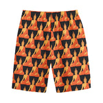 Gautama Buddha Pattern Print Cotton Shorts