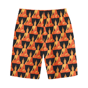 Gautama Buddha Pattern Print Cotton Shorts