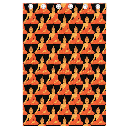 Gautama Buddha Pattern Print Curtain