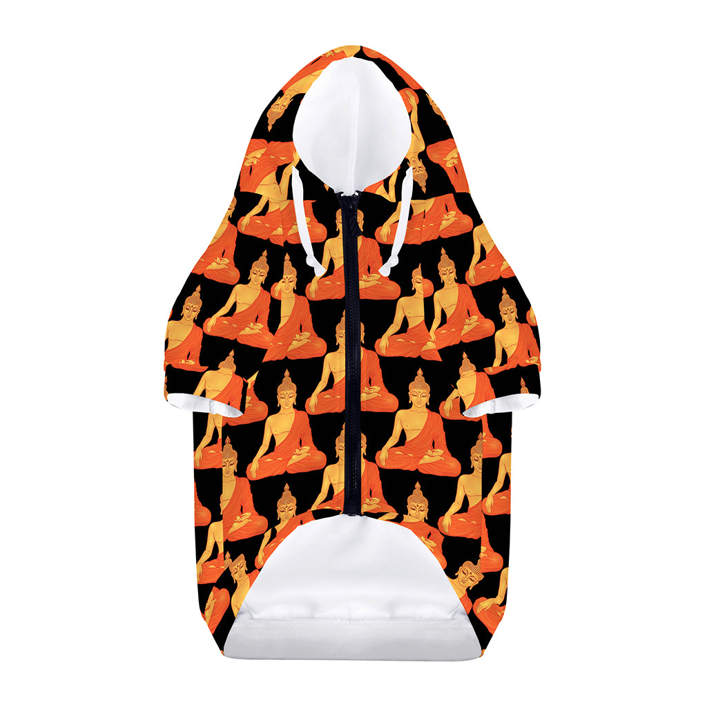 Gautama Buddha Pattern Print Dog Zip Up Hoodie