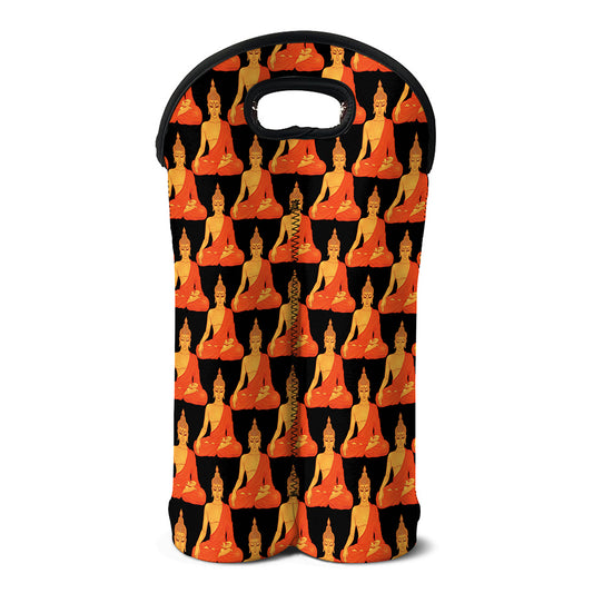 Gautama Buddha Pattern Print Double Neoprene Wine Tote