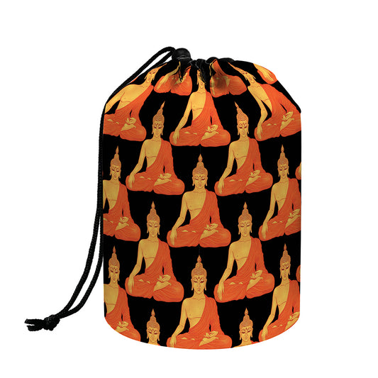 Gautama Buddha Pattern Print Drawstring Makeup Bag