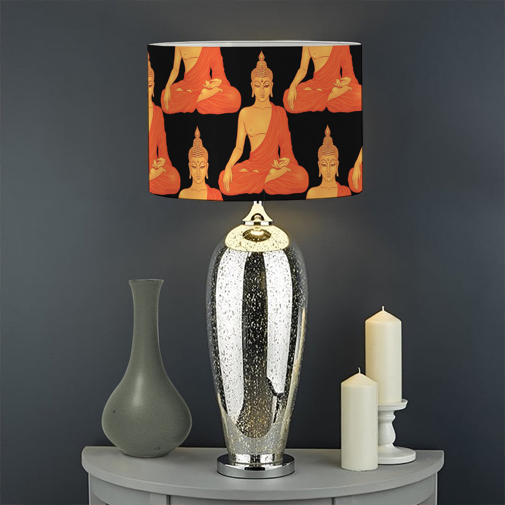 Gautama Buddha Pattern Print Drum Lamp Shade