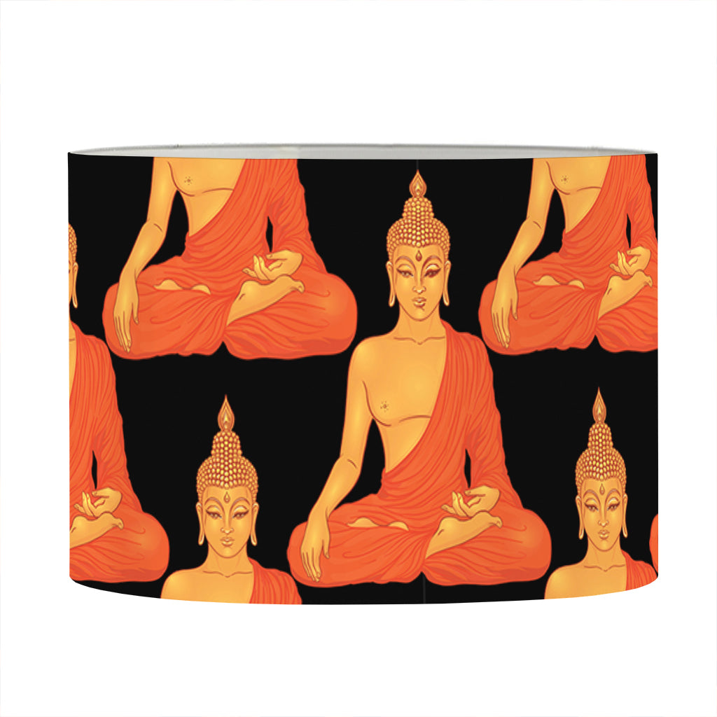 Gautama Buddha Pattern Print Drum Lamp Shade