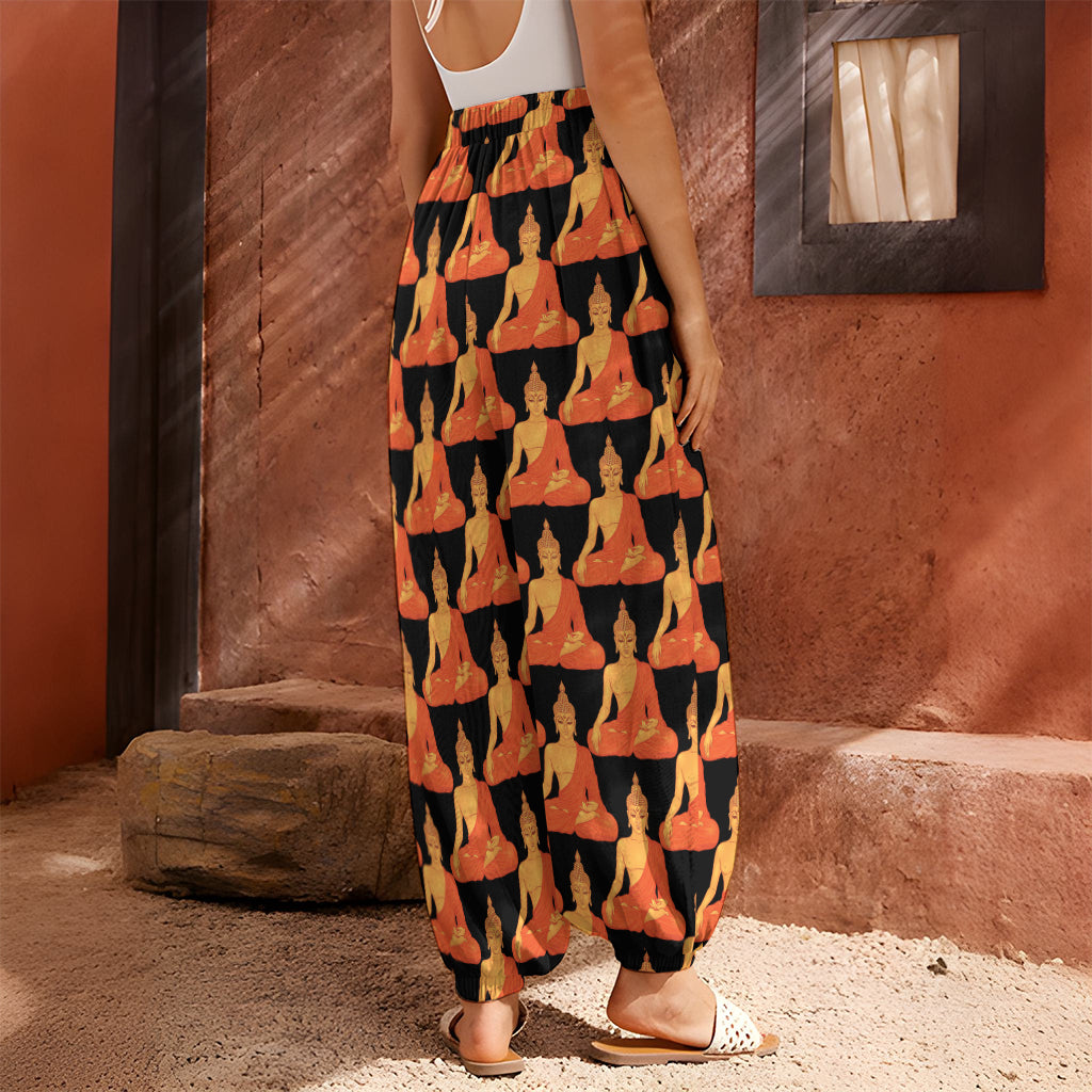 Gautama Buddha Pattern Print Harem Pants