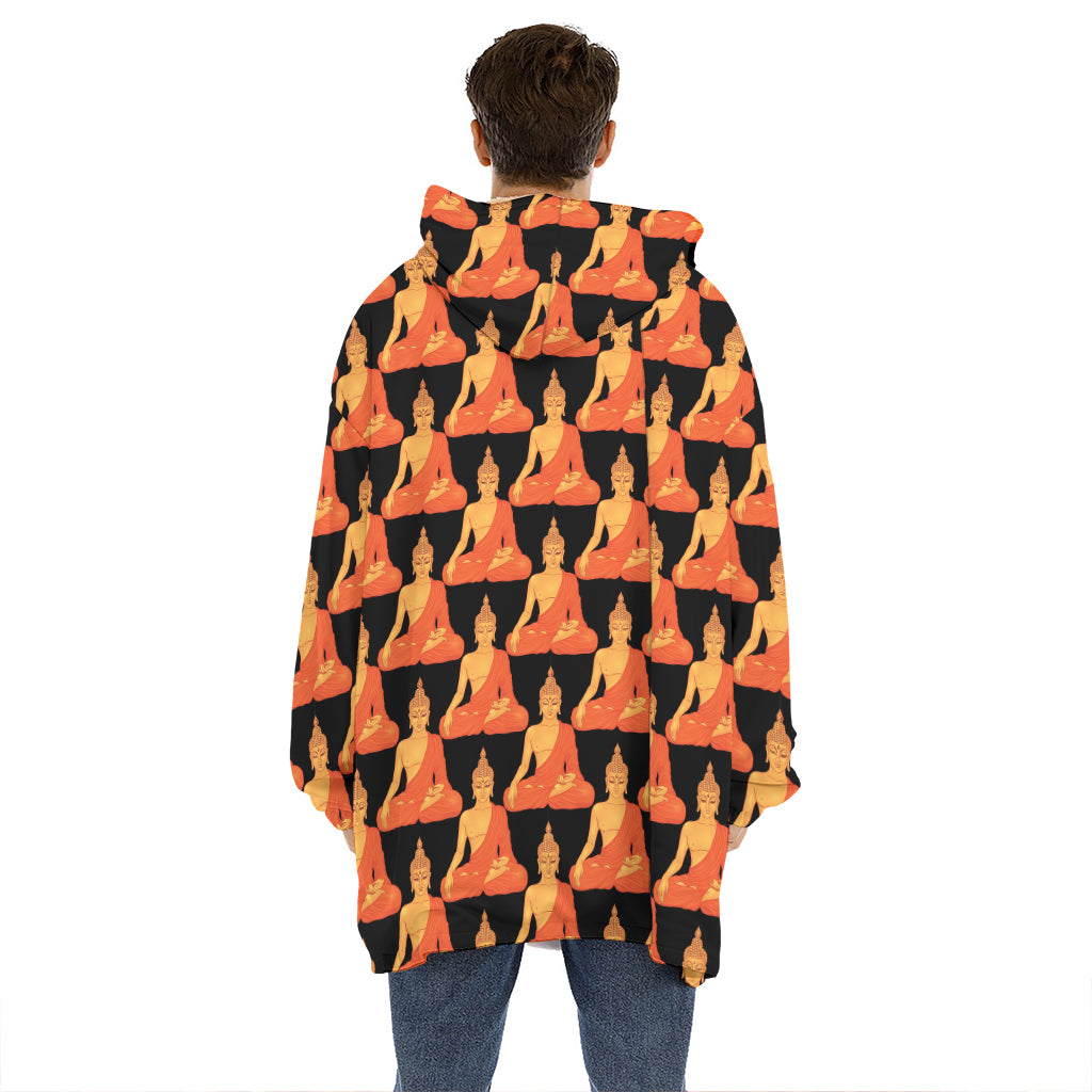 Gautama Buddha Pattern Print Hoodie Blanket