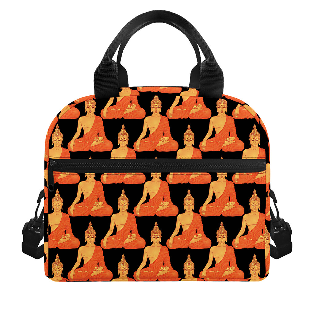 Gautama Buddha Pattern Print Insulated Lunch Bag