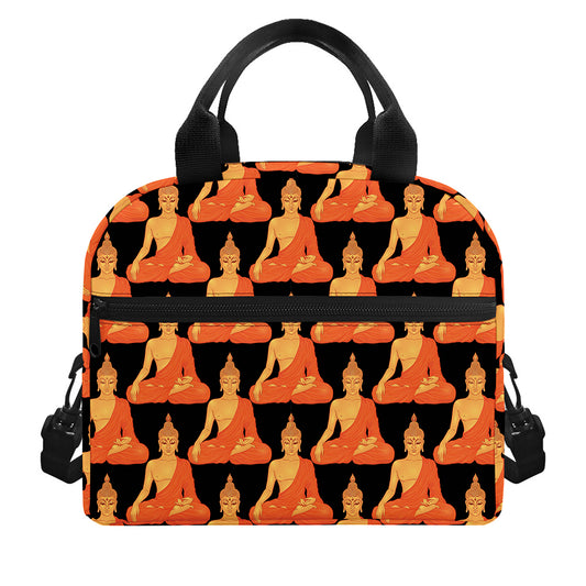 Gautama Buddha Pattern Print Insulated Lunch Bag