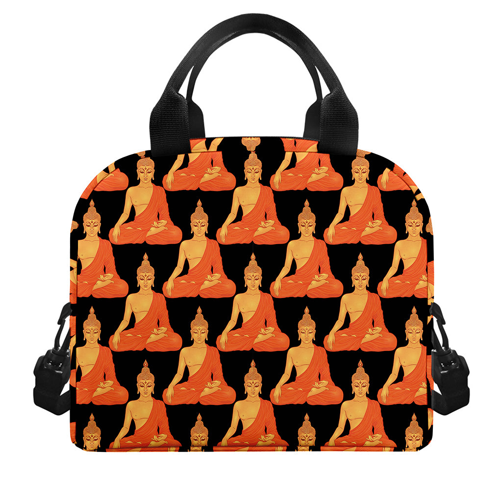 Gautama Buddha Pattern Print Insulated Lunch Bag