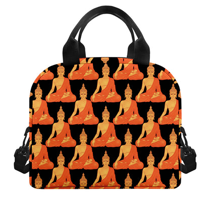 Gautama Buddha Pattern Print Insulated Lunch Bag