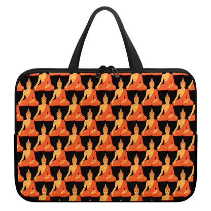 Gautama Buddha Pattern Print Laptop Sleeve With Handle