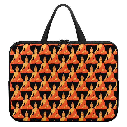 Gautama Buddha Pattern Print Laptop Sleeve With Handle